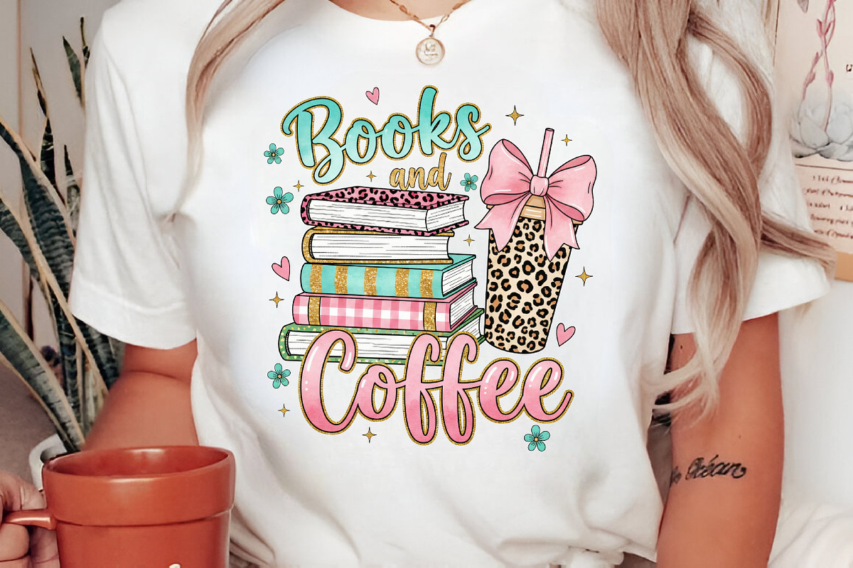 Books And Coffee PNG Sublimation Des, an Illustration by Libby Wishes (Photo 5 of 6)