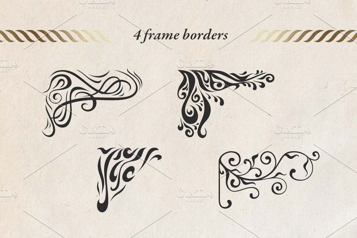Decorative ornamental elements set, an Object Graphic by Warm Hearted Studio (Photo 4 of 10)