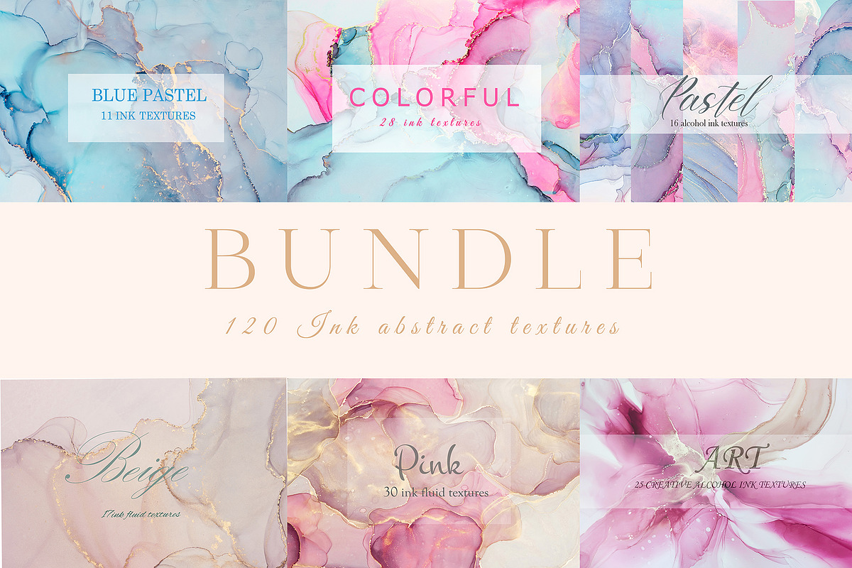 Alcohol ink textures Bundle, a Wallpaper Graphic by Anntuan (Photo 1 of 31)