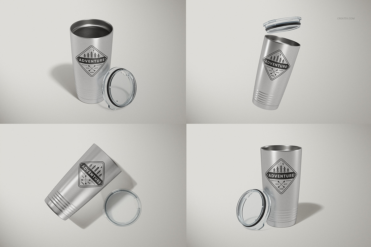 20oz Stainless Steel Tumbler Mockup, a Cups & Container Mockup by creatsy5 (Photo 10 of 17)