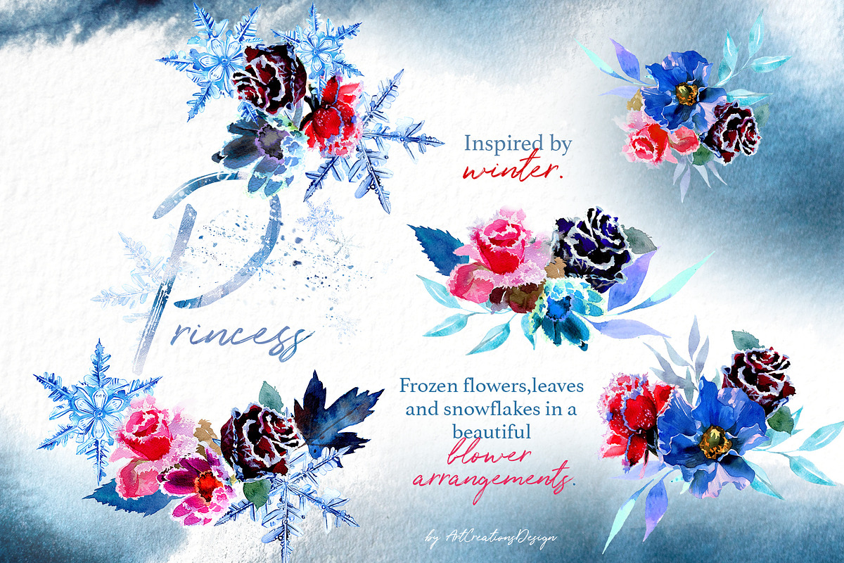 Hand-Painted Princess Clipart, a Decorative Illustration by ArtCreationsDesign (Photo 11 of 21)