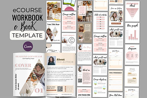 Ecourse Workbook& ebook Canva Templa, a Magazine Template by iloveTemplate