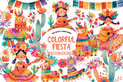 Watercolor Fiesta Graphics, an Illustration by TatiMockup (Thumbnail 1 of 4)