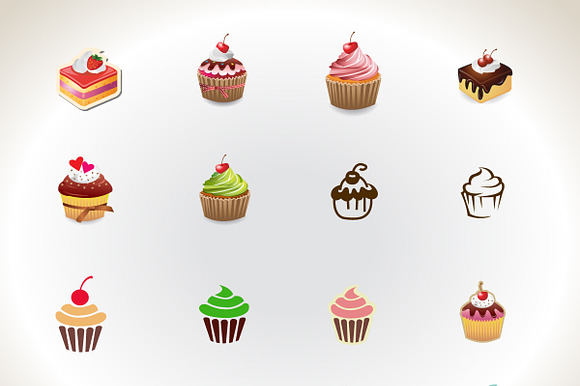 Pastry and Cupcakes Vector preview 3
