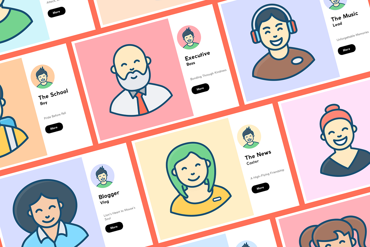 Flat Professional Avatars, a Duotone Icon by Brickclay (Photo 4 of 10)
