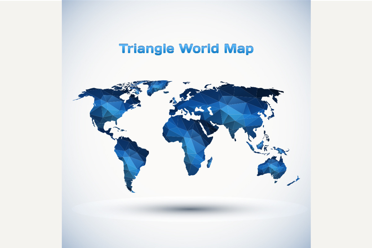 Triangle World Map Illustration, a Background Graphic by Shanvood