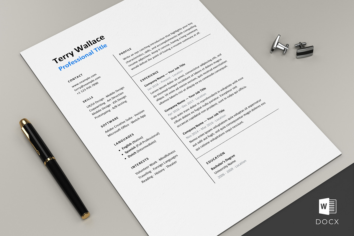 Hired Resume Template CV, a Resume Template by Totora Studio (Photo 2 of 4)