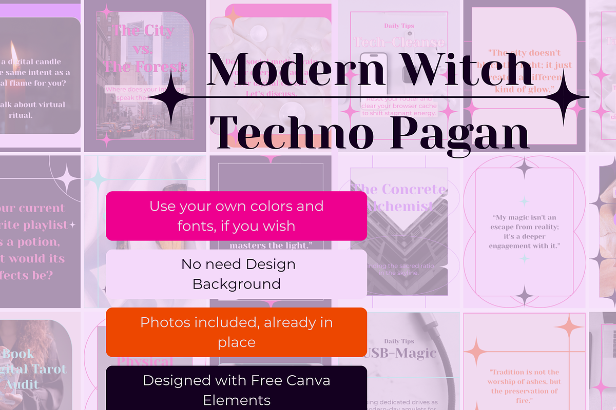 Modern Witch Instagram Templates, a Social Media Template by Mochi Atelier (Photo 6 of 10)