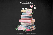 Watercolor book lover clipart, an Education Illustration by Art and Funny (Thumbnail 11 of 12)