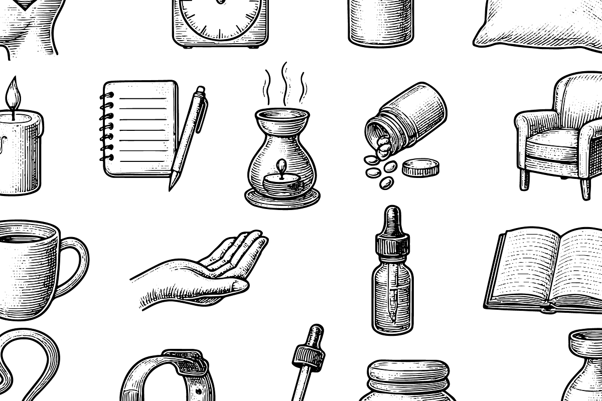 Sleep Wellness Engraving Icons, an Object Graphic by RT Studio (Photo 2 of 4)