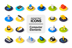 Isometric icons - Computer Elements