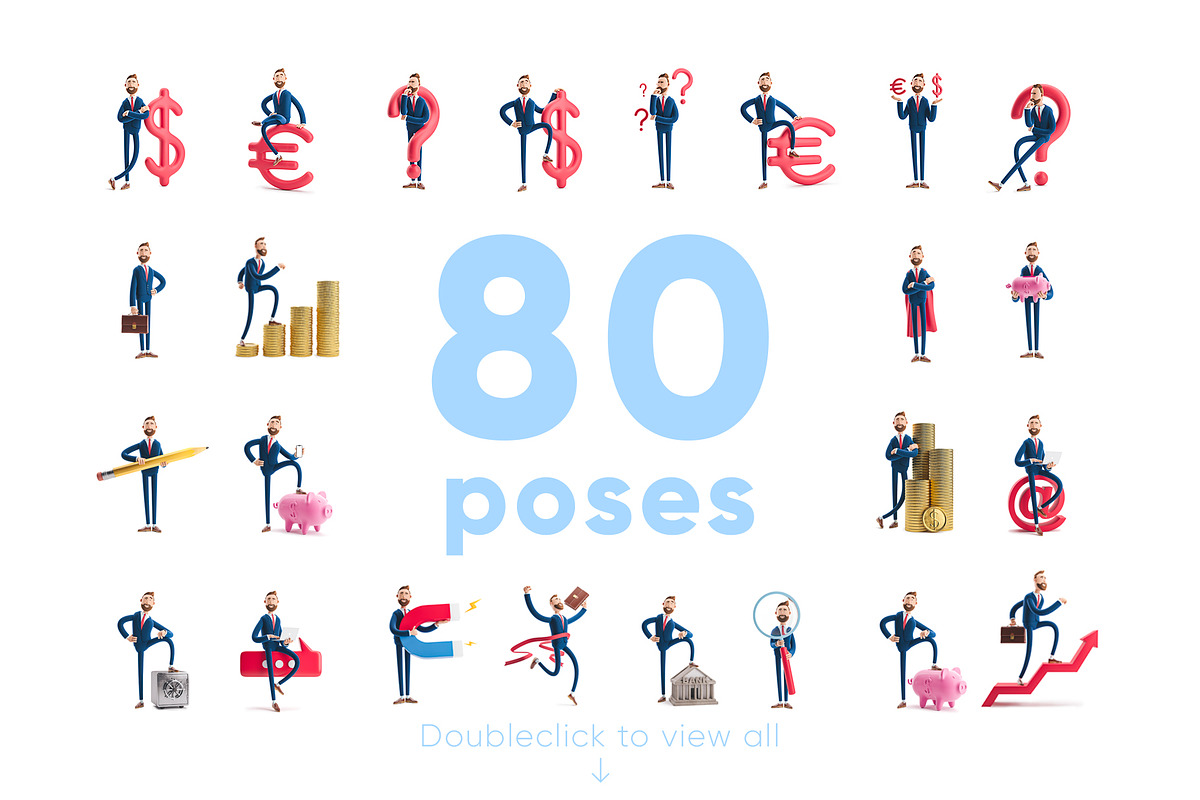 Businessman Billy Set, a Finance Illustration by Best Pixels™ (Photo 3 of 6)