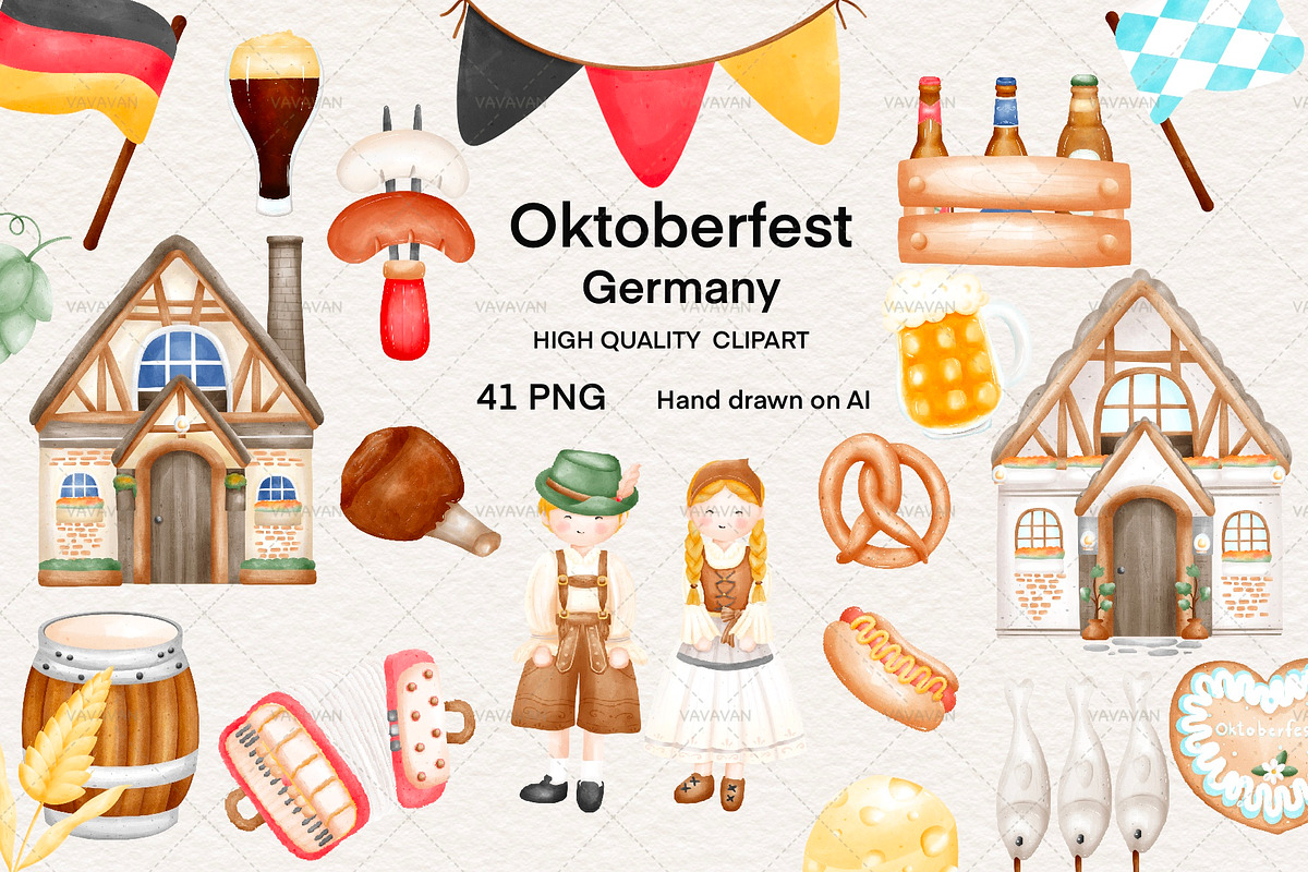 Oktoberfest Germany clipart, a Decorative Illustration by Vavavan Artwork (Photo 1 of 4)