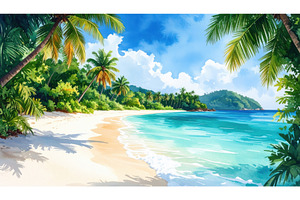 Tropical paradise beach with, a Nature Photo by Igor Tichonow