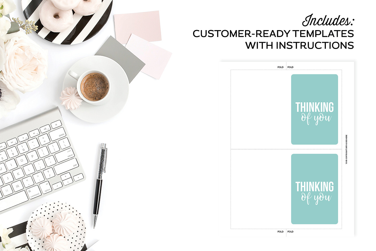 Note Card Templates for InDesign, a Stationery Template by Michelle Hickey Design (Photo 3 of 6)
