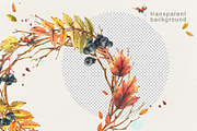 Autumn Wreaths Watercolor Clipart, an Illustration by NATASHA CHU (Thumbnail 3 of 5)