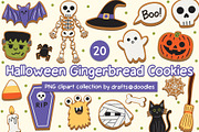 Halloween Gingerbread Cookies, a Food Illustration by Drafts n Doodles (Thumbnail 1 of 3)
