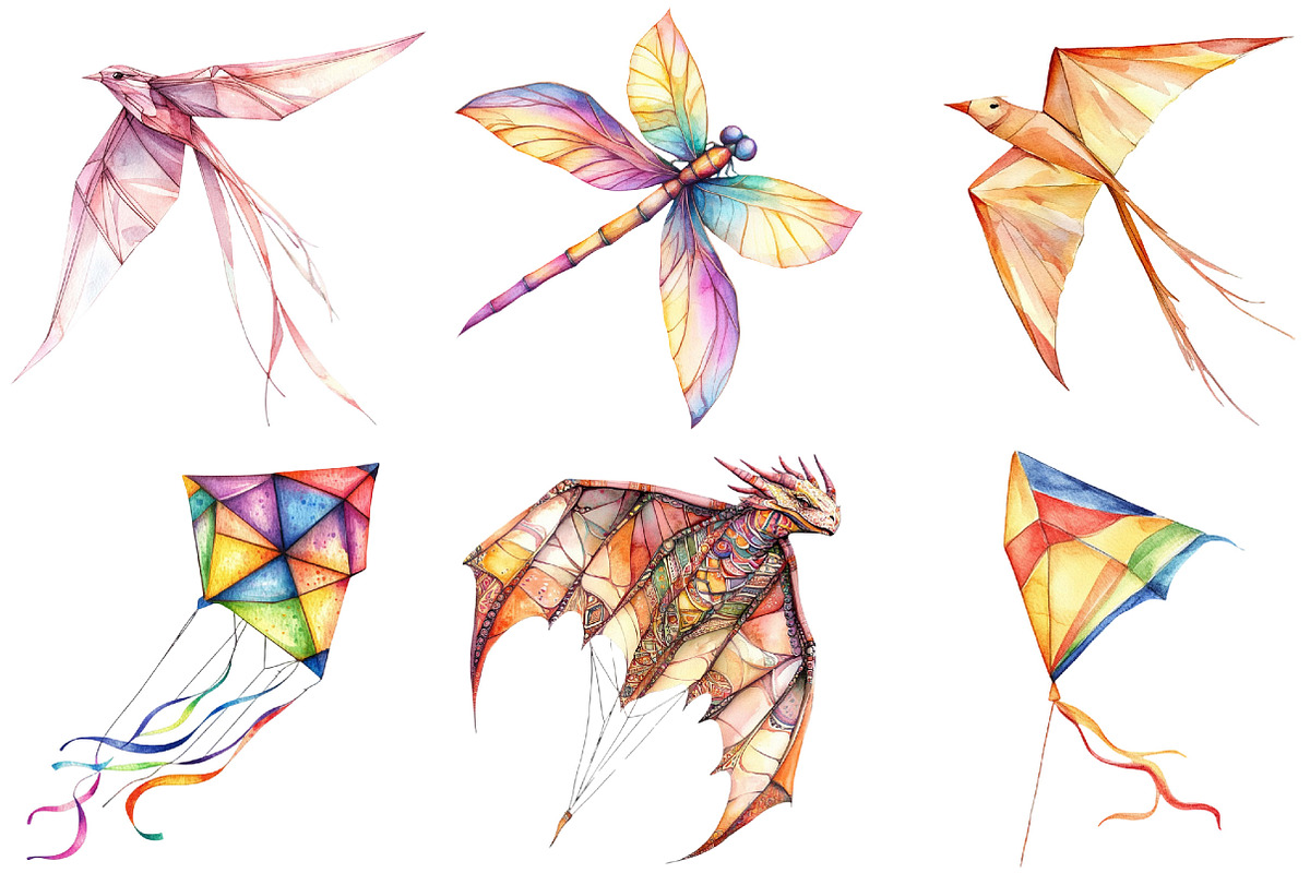 Beautiful Kite Clipart Bundle, an Illustration by Pixels.Craft (Photo 6 of 9)