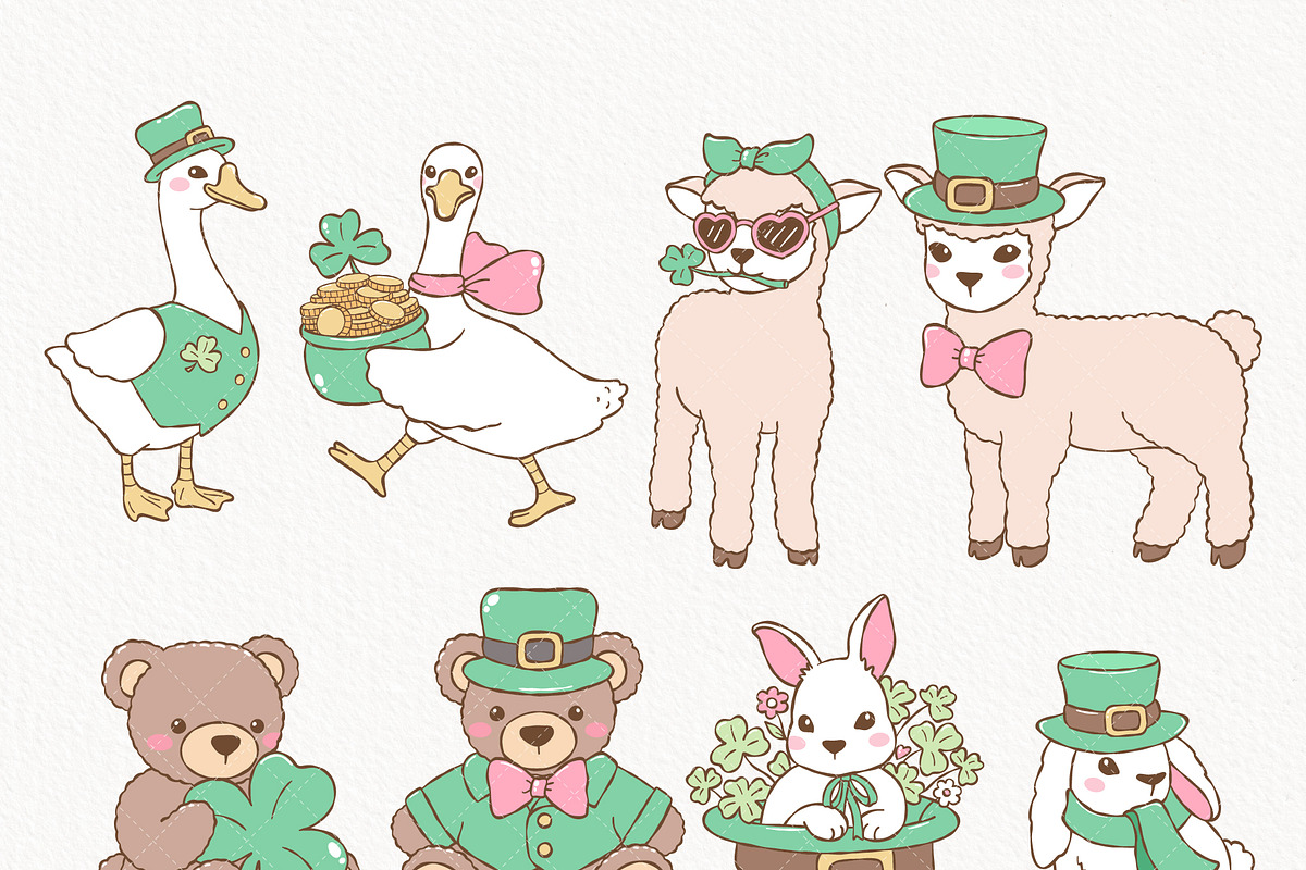St. Patrick Animals Clipart Bundle, a Seasonal Illustration by TitaLivingArt (Photo 3 of 10)