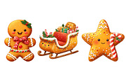 Christmas Gingerbread Clipart, an Illustration by Craft Nest (Thumbnail 5 of 10)