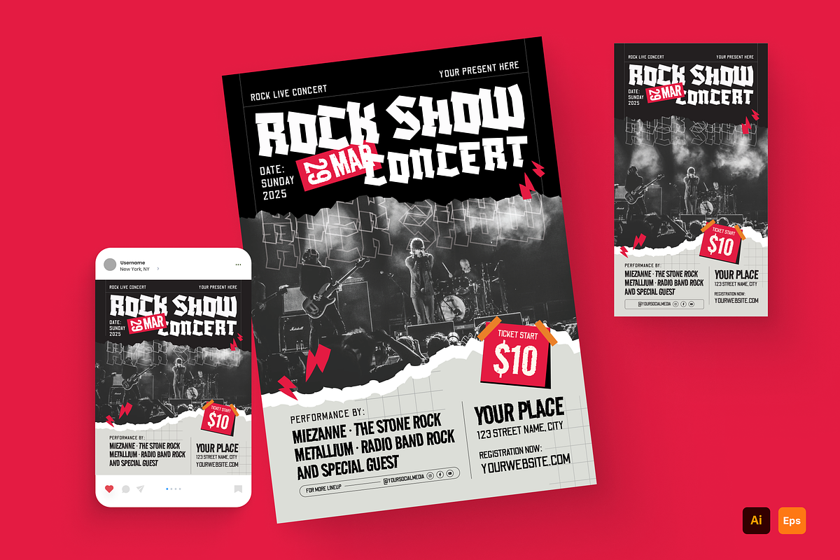 Rock Concert Flyer, a Flyer Template by MMPixelCraft (Photo 1 of 4)