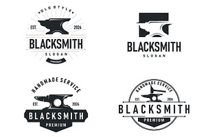 Blacksmith craft logo design bundle, a Branding & Logo Template by Maylianaw28