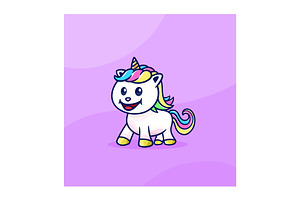 Cute Baby Unicorn Smiling