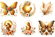 Golden Mother's Day Clipart, an Illustration by DreamArtGraphic (Thumbnail 2 of 4)