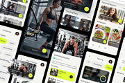 Fitflow Mobile App UI Kit, a Websites & App Template by Brickclay (Thumbnail 4 of 5)