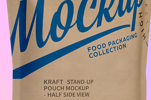 Kraft Paper Stand-Up Pouch Mockup