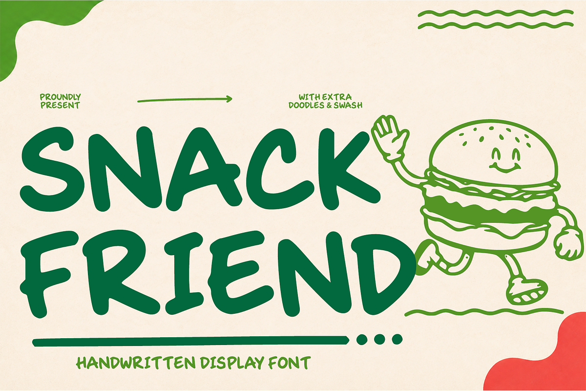 Snack Friend Playful font, a Handwritten Font by cocodesign (Photo 1 of 10)