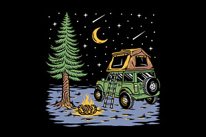 Adventure under the stars, a Transportation Illustration by gunaonedesign