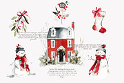 Festive red Christmas watercolor set, a Decorative Illustration by Patishop Art (Thumbnail 5 of 9)