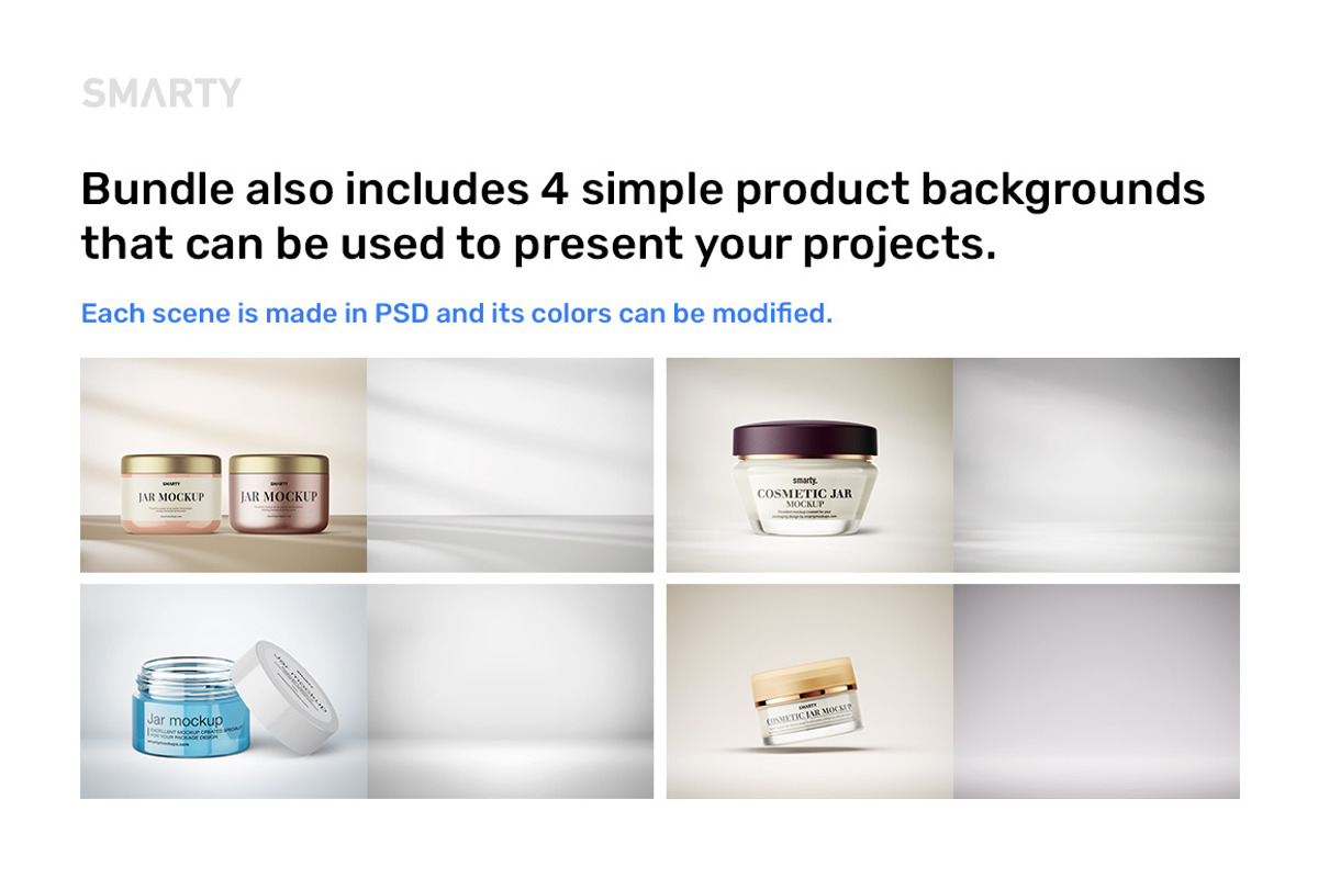 Cosmetic jar mockups bundle, a Packaging Mockup by Smarty Mockups (Photo 23 of 28)