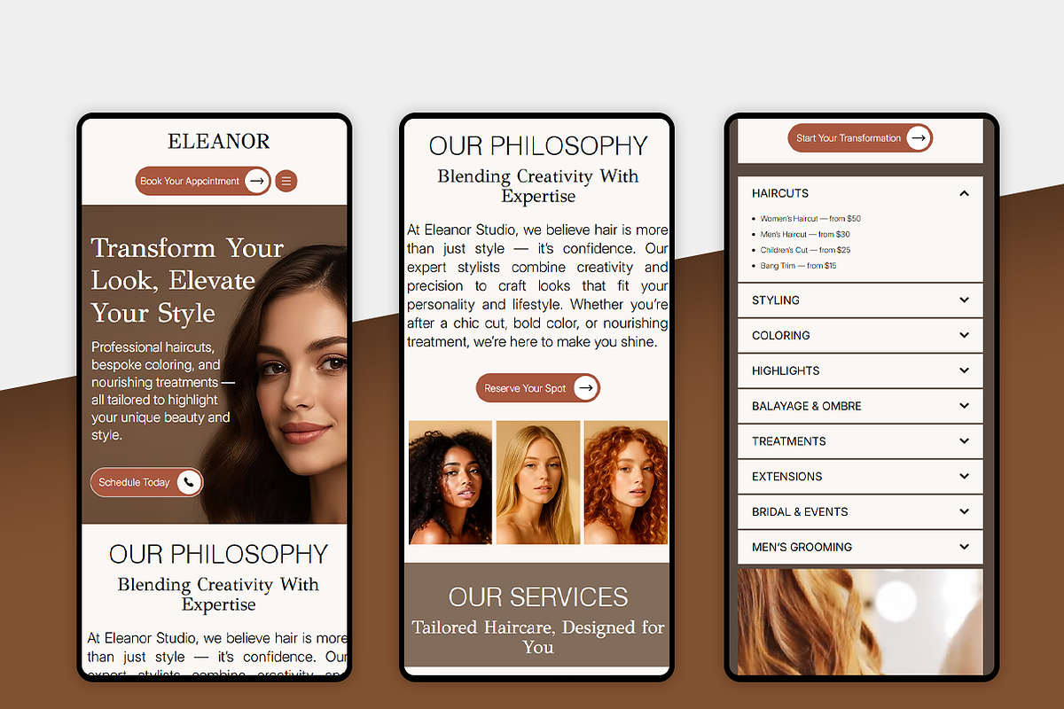 Hair Studio Wix Studio Website preview 2