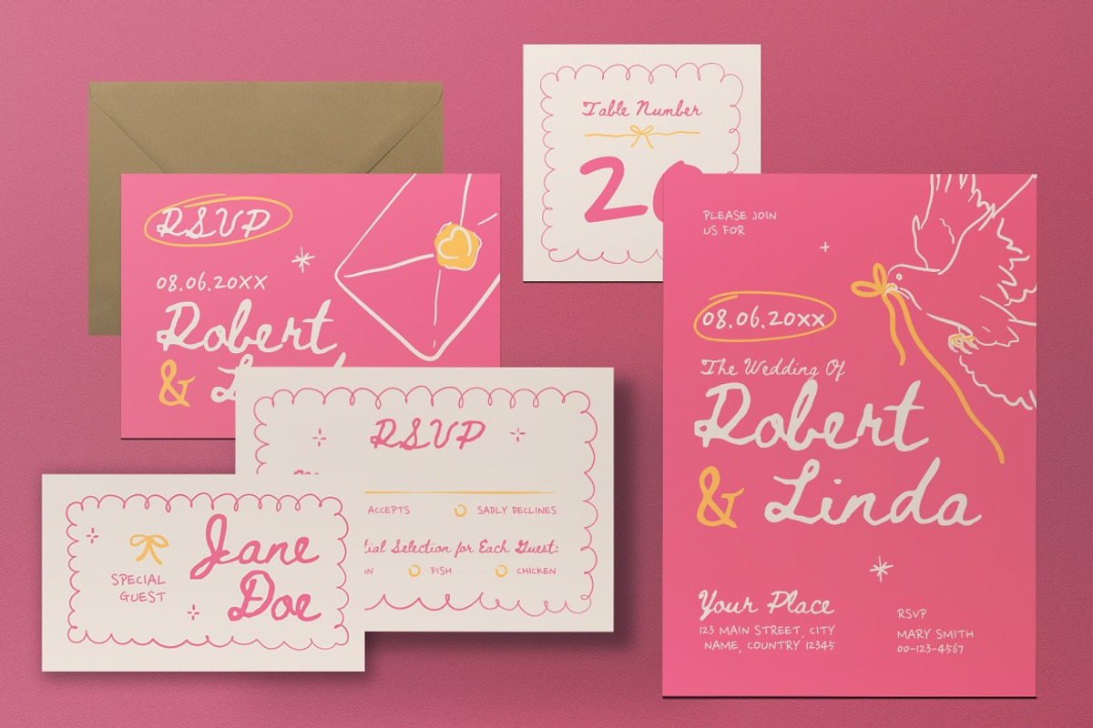Wedding Invitation Set, an Invitation Template by graphicook (Photo 3 of 3)