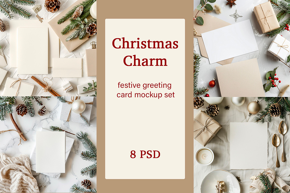 Christmas Festive Greeting Card, a Product Mockup by Maria S. Studio (Photo 1 of 5)