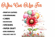 Whimsical Sunflower Summer Clipart, an Illustration by CreationArt (Thumbnail 3 of 7)