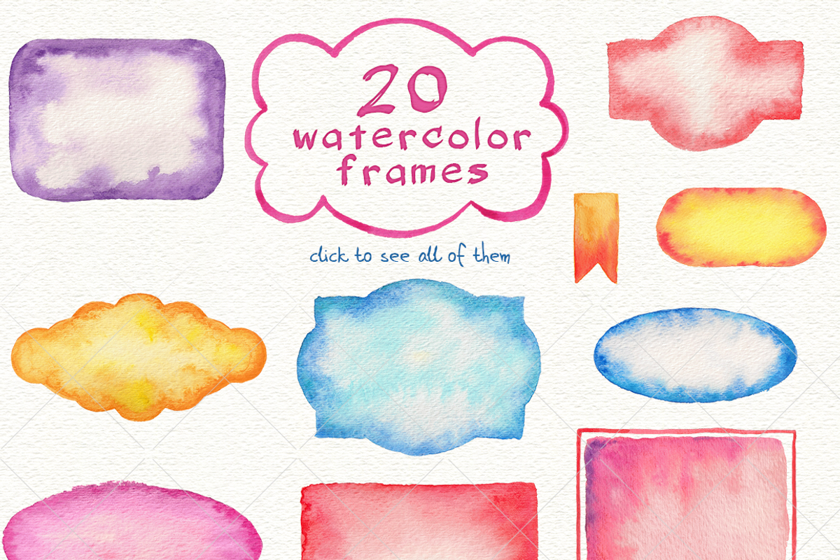Watercolor frames, a Background Graphic by KatPush (Photo 3 of 3)