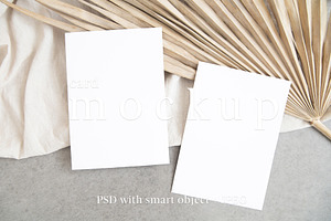 Double 5x7 Boho Card Mockup, a Product Mockup by ILoveMockupDesign