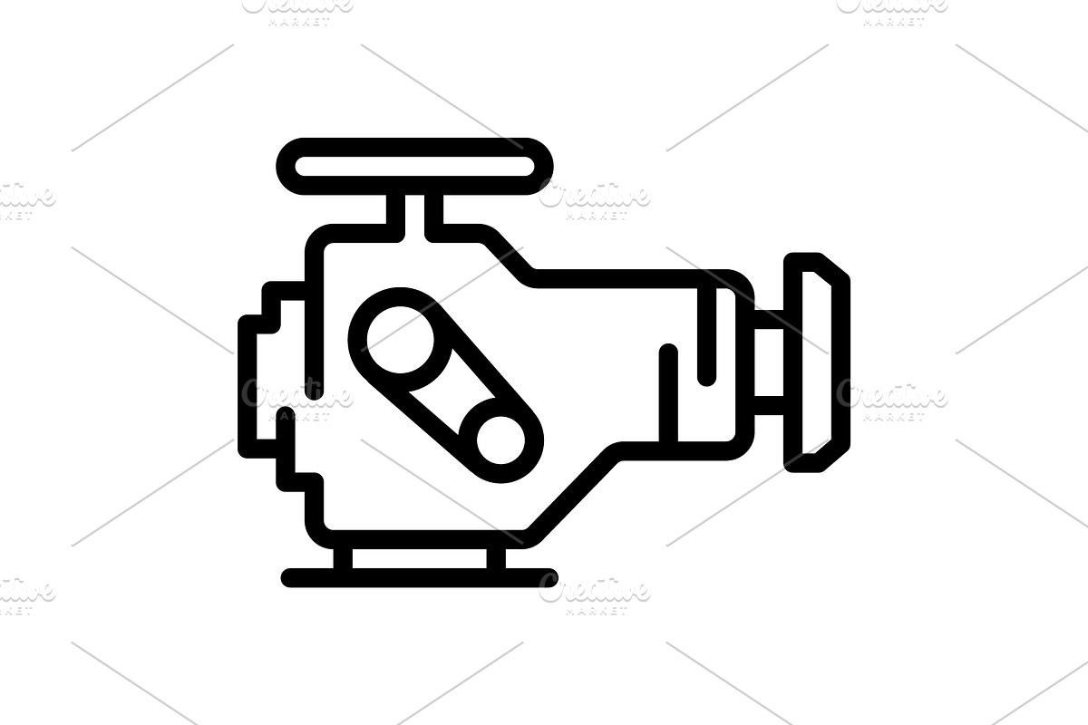 Engine motor black icon, an Outline Icon by Creative priyanka