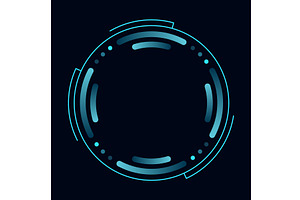 Hud round frame or border, sci, a Technology Illustration by Things for designers