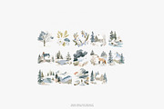 winter wonderland, watercolor winter, a Decorative Illustration by Patishop Art (Thumbnail 8 of 8)