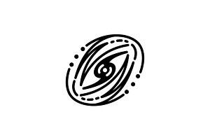 Galaxy icon vector. Galaxy simple