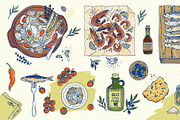 Hand drawn mediterranean seafood, a Food Illustration by Zimages (Thumbnail 3 of 3)