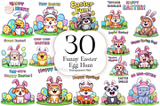 Funny Easter Egg Hunt PNG Clipart., an Animal Illustration by KennedyStudio (Thumbnail 1 of 5)