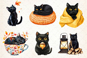Fall Autumn Black Cat Clipart, an Illustration by Dream Creation (Thumbnail 5 of 6)