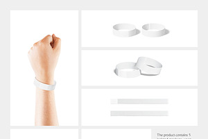 Tyvek Wristband Mockups Set