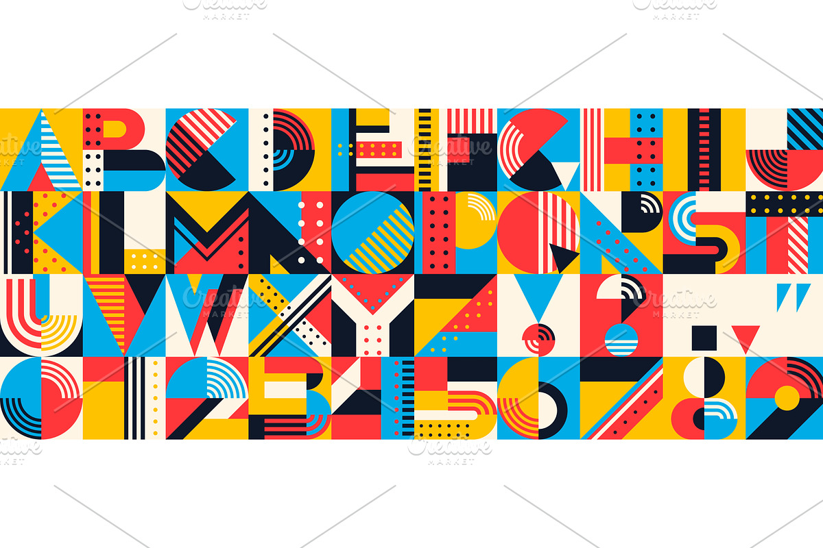 Abstract modern geometric font, a Decorative Illustration by Vector ...