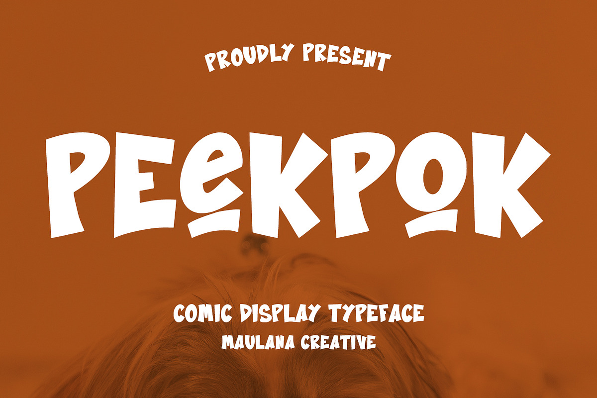 Peekpok Comic Display Font, a Sans Serif Font by Maulana Creative (Photo 1 of 7)